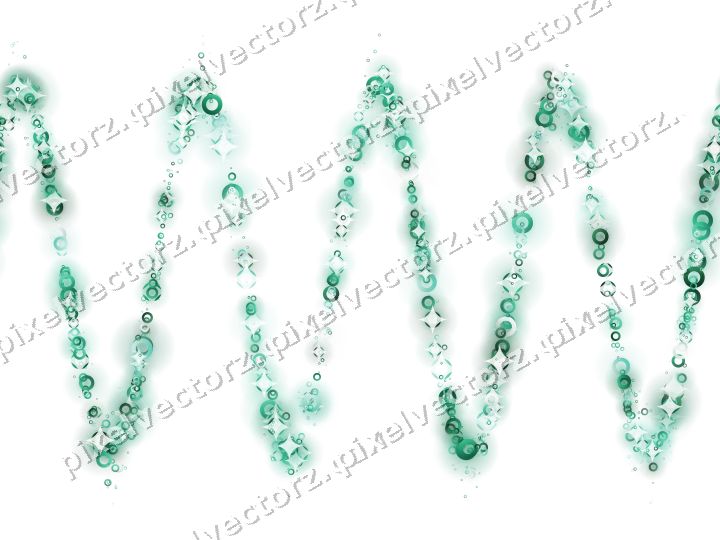 Nahtlose Glitzerwelle aus Ringen auf transparentem Grund