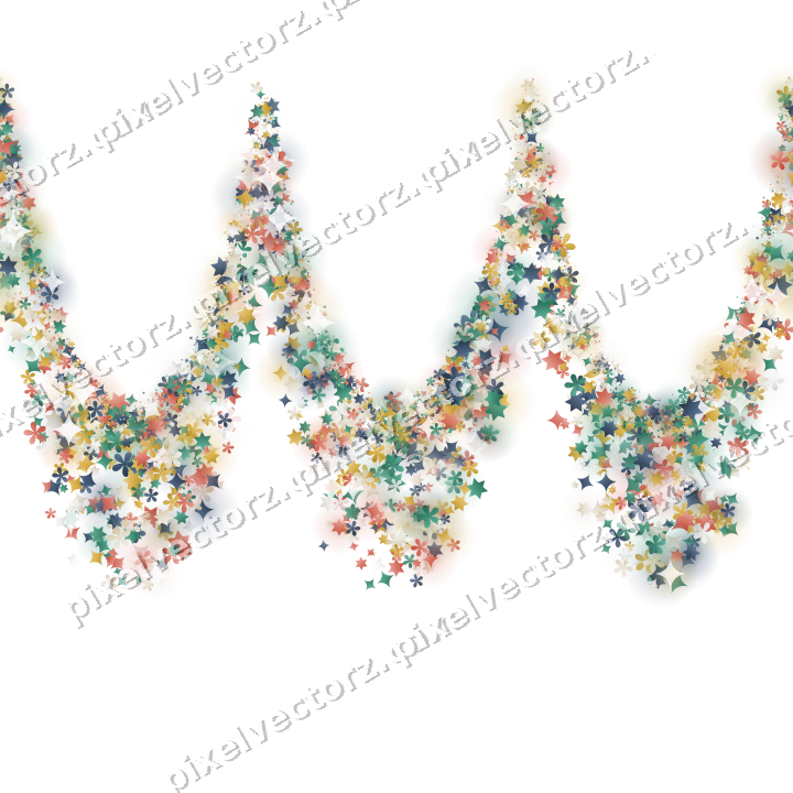 Nahtlose Glitzergirlande in Bernstein und Grün auf transparentem Grund