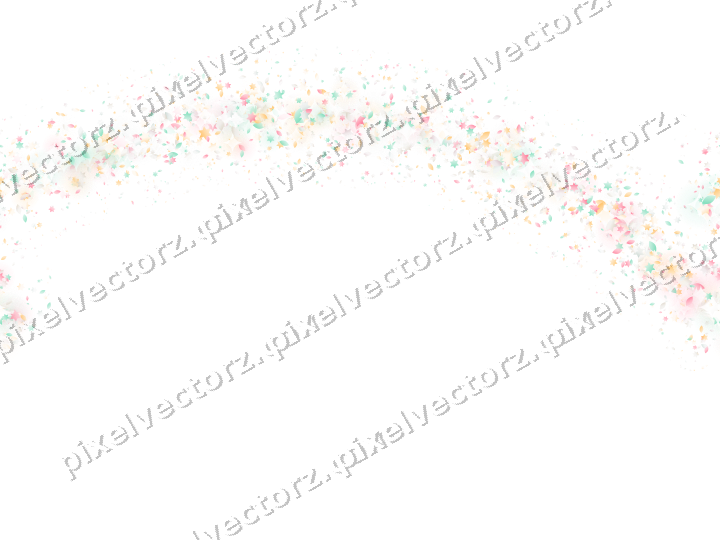 Nahtloser Glitzerbogen aus Sternen und Tropfen auf transparentem Grund