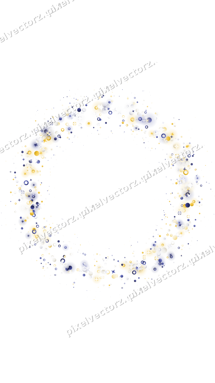 Nahtloser Glitzerkranz aus Sternen und Punkten auf transparentem Grund