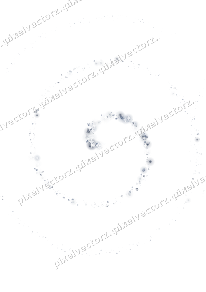 Nahtlose Glitzerspirale aus Schneeflocken auf transparentem Grund