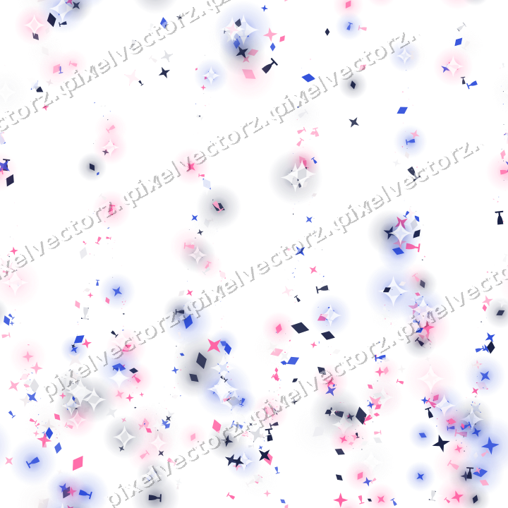 Nahtlose Glitzergirlande in Rosa und Blau auf transparentem Grund