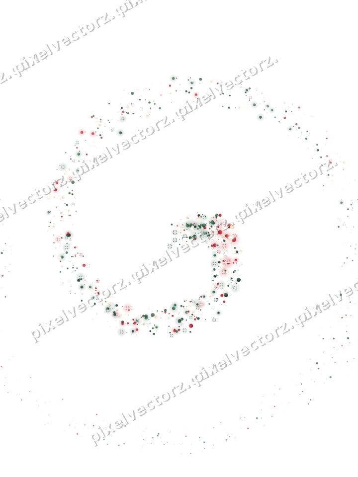 Nahtlose Glitzerspirale aus Punkten auf transparentem Grund