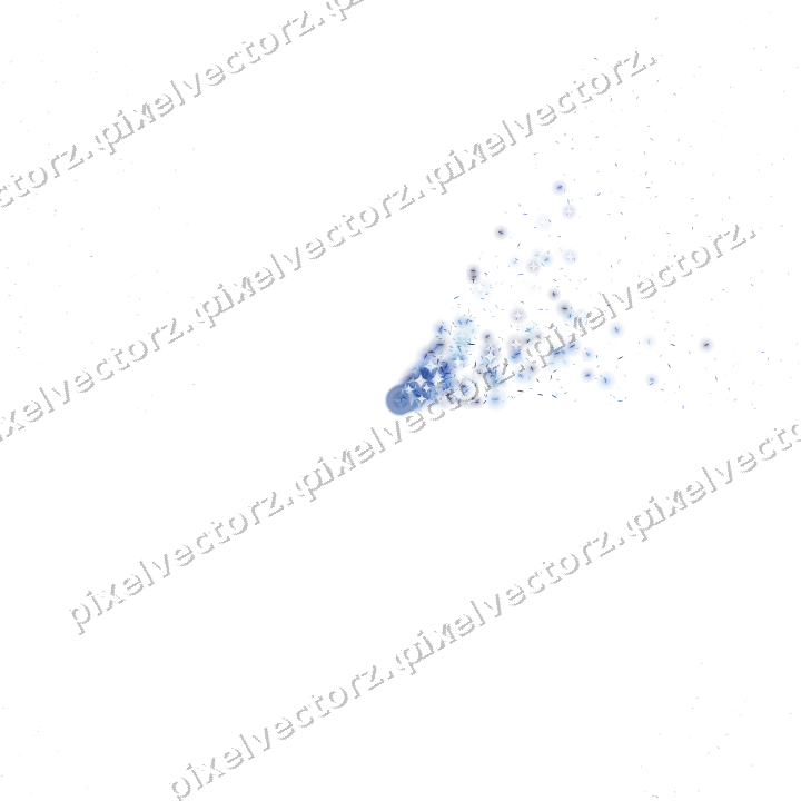 Nahtloser Glitzerfächer aus Splittern in Blau auf transparentem Grund