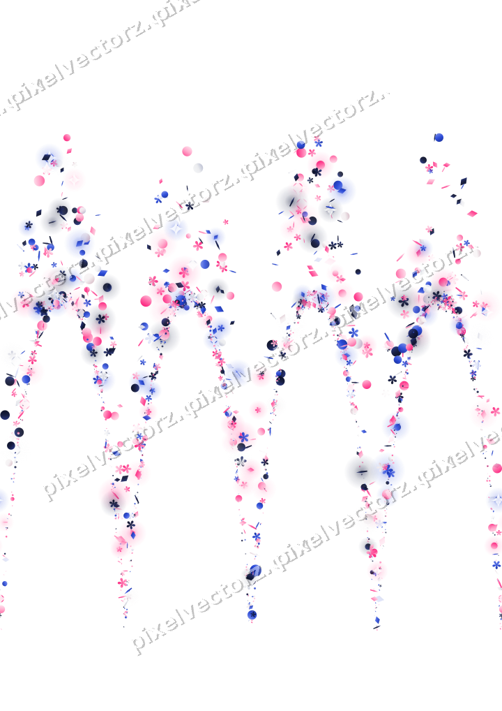 Nahtlose Glitzergirlande in Rosa und Blau auf transparentem Grund