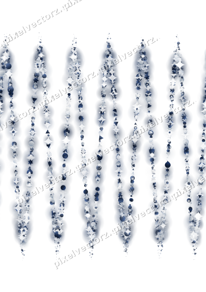 Nahtlose Glitzerwelle aus Sternen und Punkten auf transparentem Grund