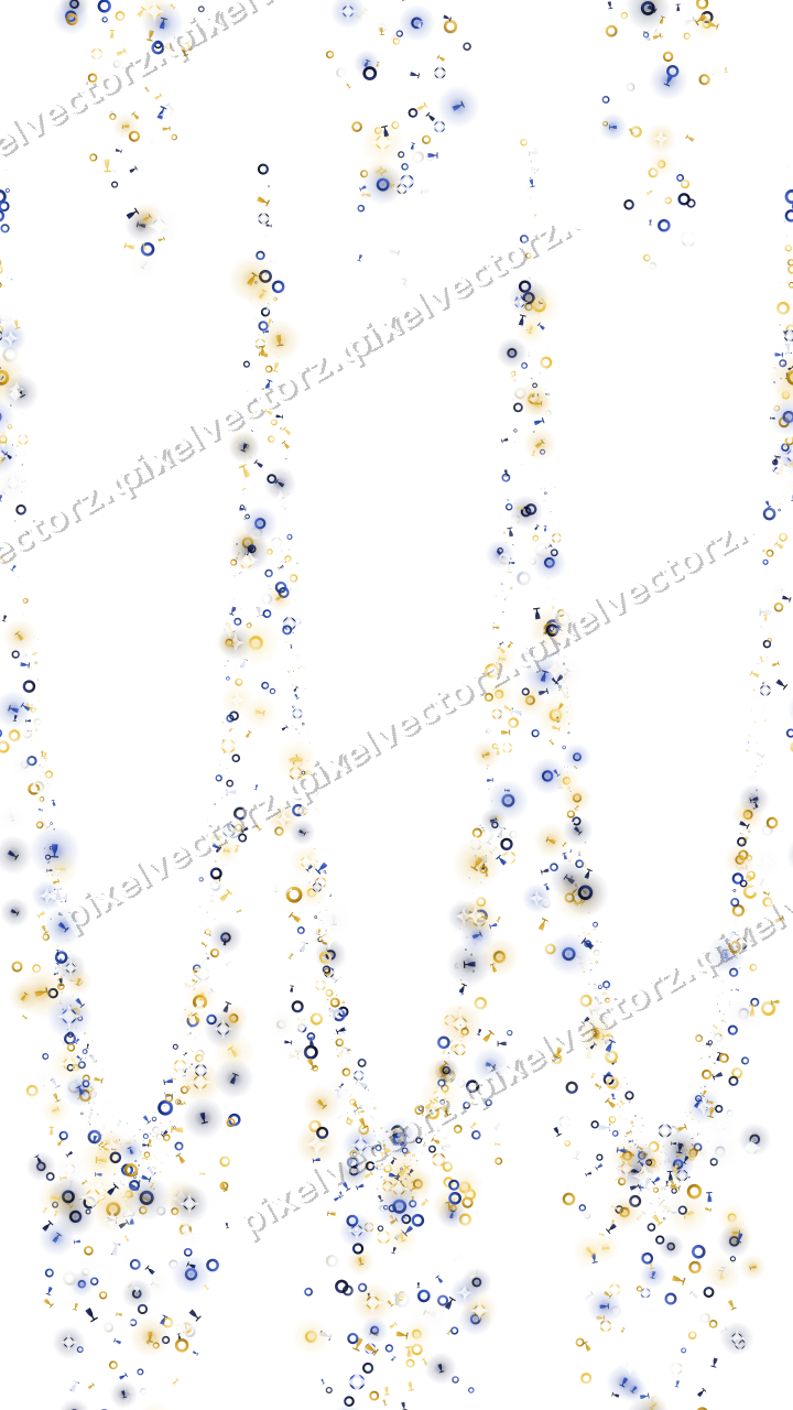 Nahtlose Glitzergirlande in Bernstein und Blau auf transparentem Grund
