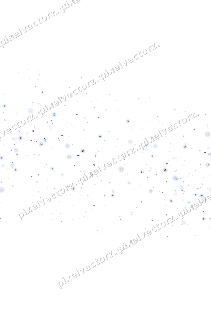 Nahtloses Glitzerband aus Konfetti in Blau auf transparentem Grund