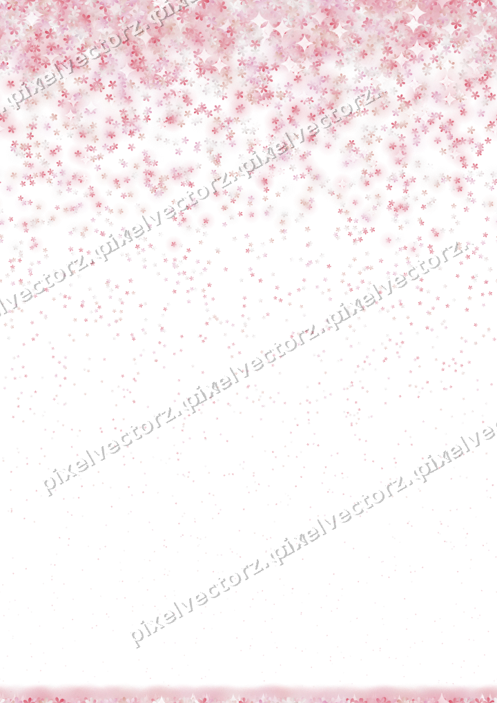 Nahtloser Glitzerregen aus Blüten in Blassrosa auf transparentem Grund