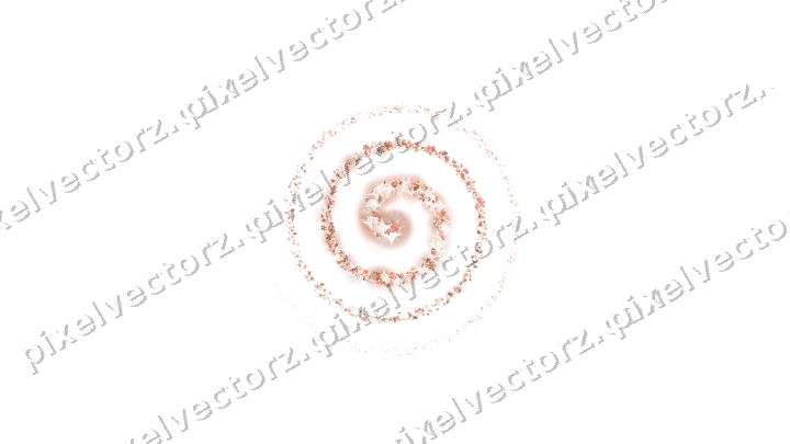 Nahtlose Glitzerspirale aus Blüten und Tropfen auf transparentem Grund