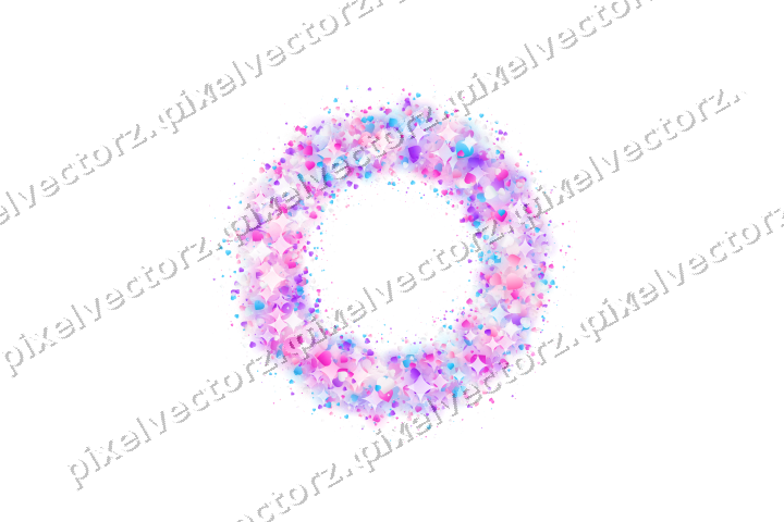 Nahtloser Glitzerkranz aus Herzen in Magenta auf transparentem Grund