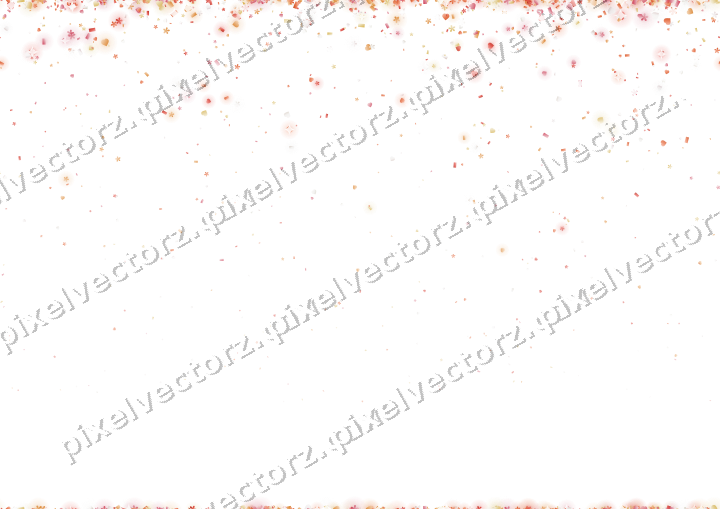 Nahtloser Glitzerregen aus Herzen und Blüten auf transparentem Grund