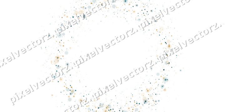 Nahtloser Glitzerkranz aus Sternen und Funken auf transparentem Grund