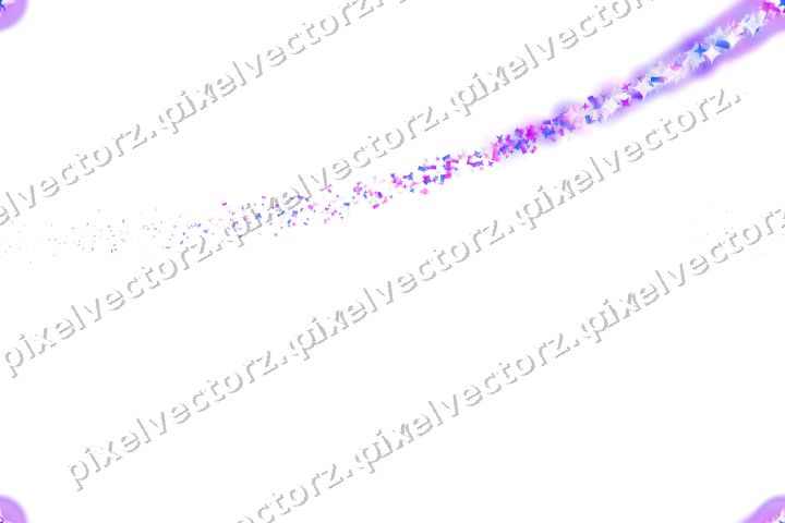 Nahtloser Sternenschweif in Violett und Blau auf transparentem Grund