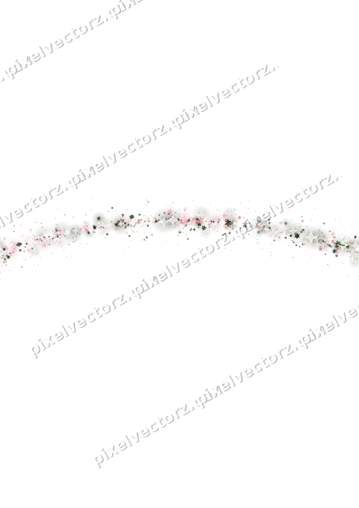 Nahtloser Glitzerbogen aus Sternen in Rosa auf transparentem Grund