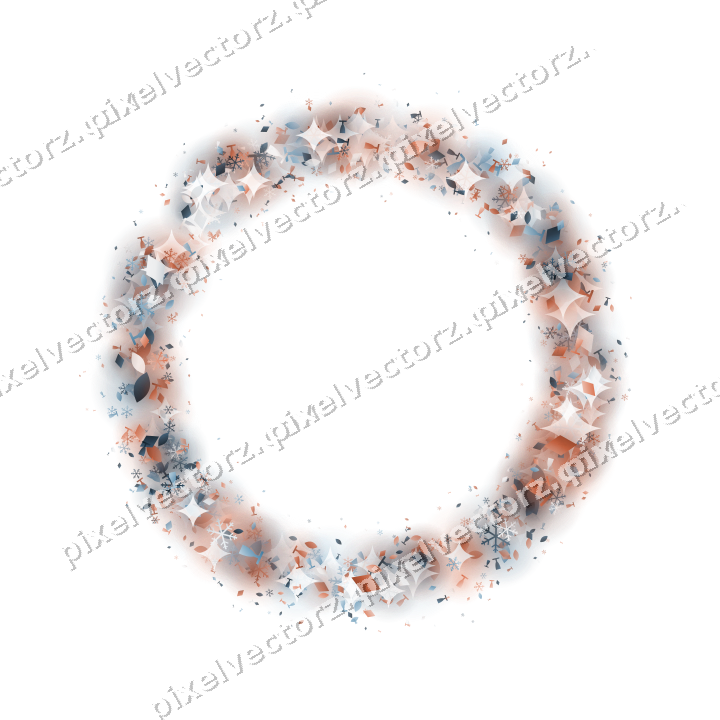 Nahtloser Glitzerkranz in Orange und Türkis auf transparentem Grund