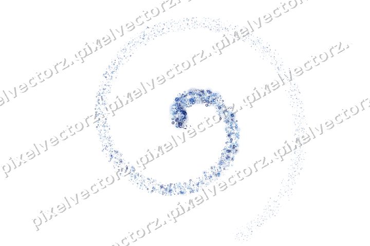 Nahtlose Glitzerspirale in Blau und Türkis auf transparentem Grund