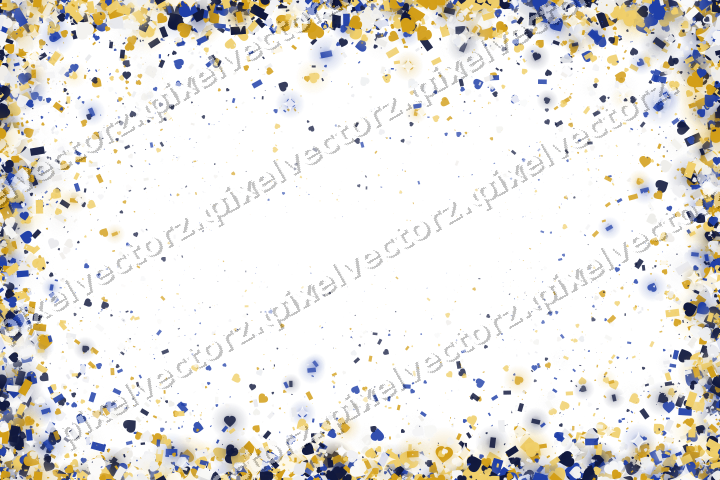 Nahtlose Glitzervignette in Bernstein und Blau auf transparentem Grund