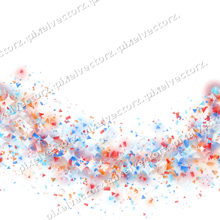Nahtloser Glitzerbogen in Blau und Rot auf transparentem Grund