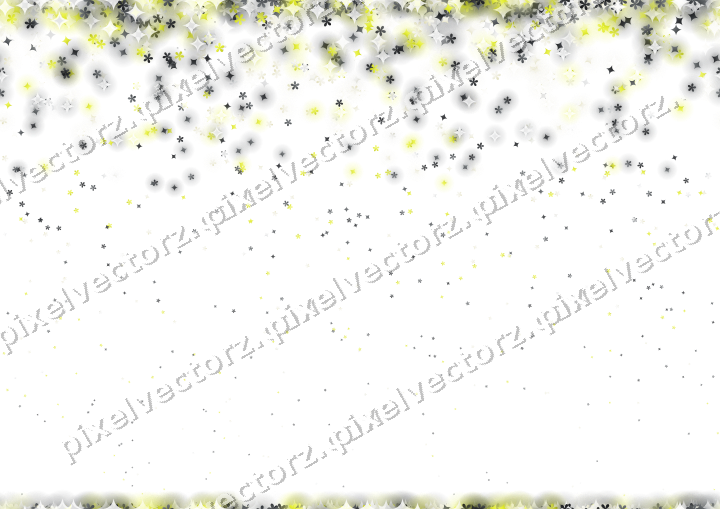 Nahtloser Glitzerregen aus Funken und Blüten auf transparentem Grund