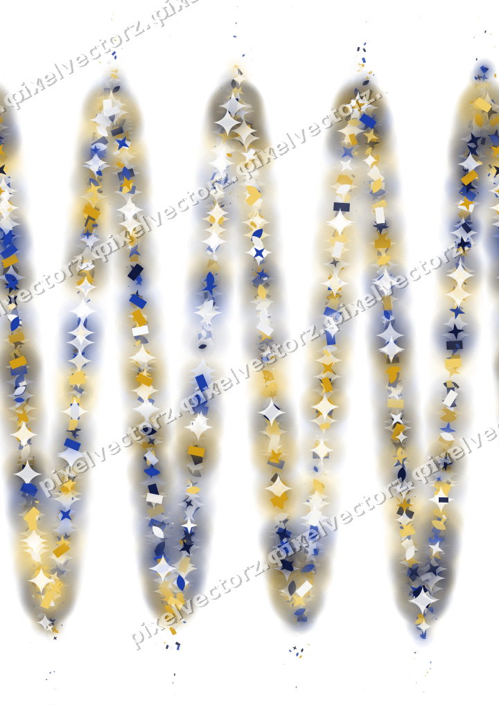 Nahtlose Glitzerwelle aus Sternen und Tropfen auf transparentem Grund