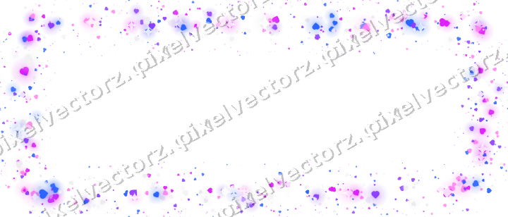 Nahtloser Glitzerrahmen aus Herzen in Violett auf transparentem Grund