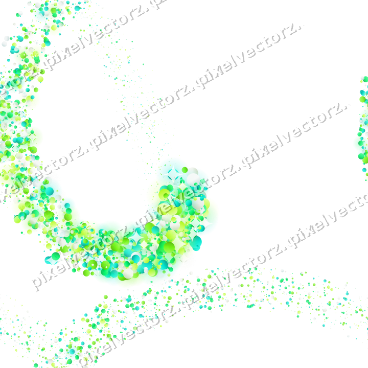 Nahtlose Glitzerspirale aus Punkten in Grün auf transparentem Grund
