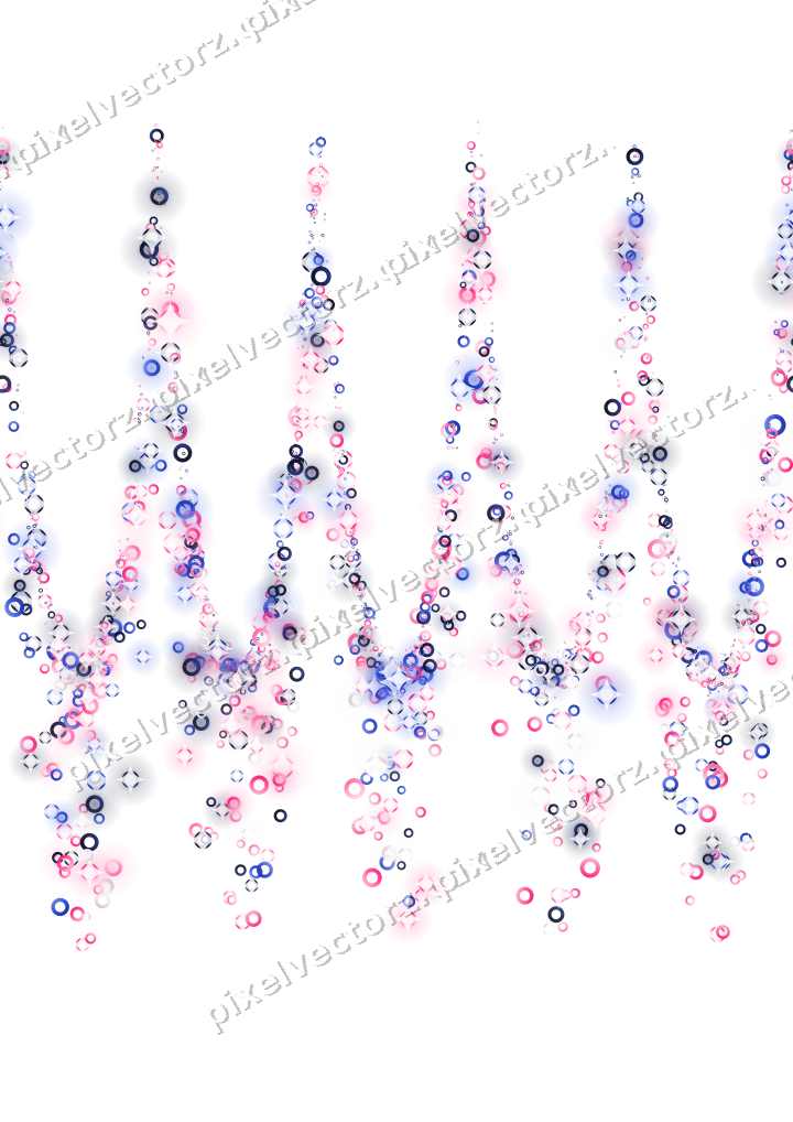 Nahtlose Glitzergirlande aus Ringen in Rosa auf transparentem Grund