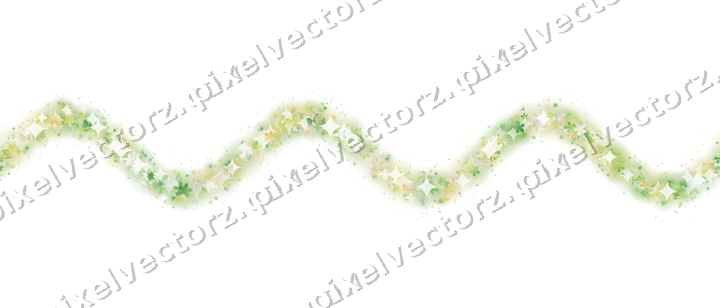 Nahtlose Glitzerwelle aus Funken und Blüten auf transparentem Grund