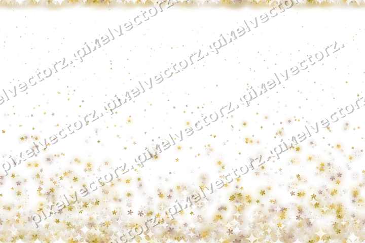 Nahtloser Glitzeraufstieg aus Blüten auf transparentem Grund