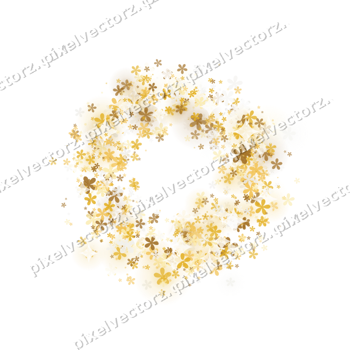 Nahtloser Glitzerkranz aus Blüten auf transparentem Grund
