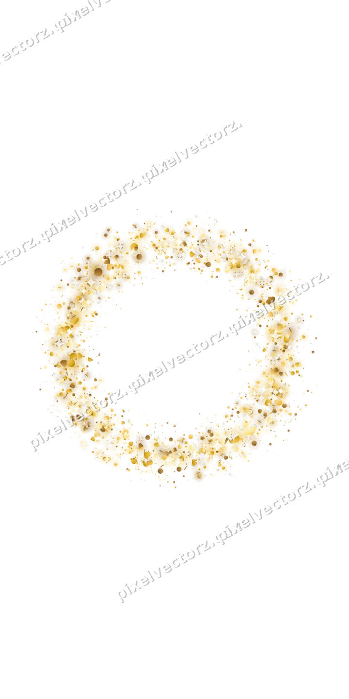 Nahtloser Glitzerkranz aus Herzen und Punkten auf transparentem Grund