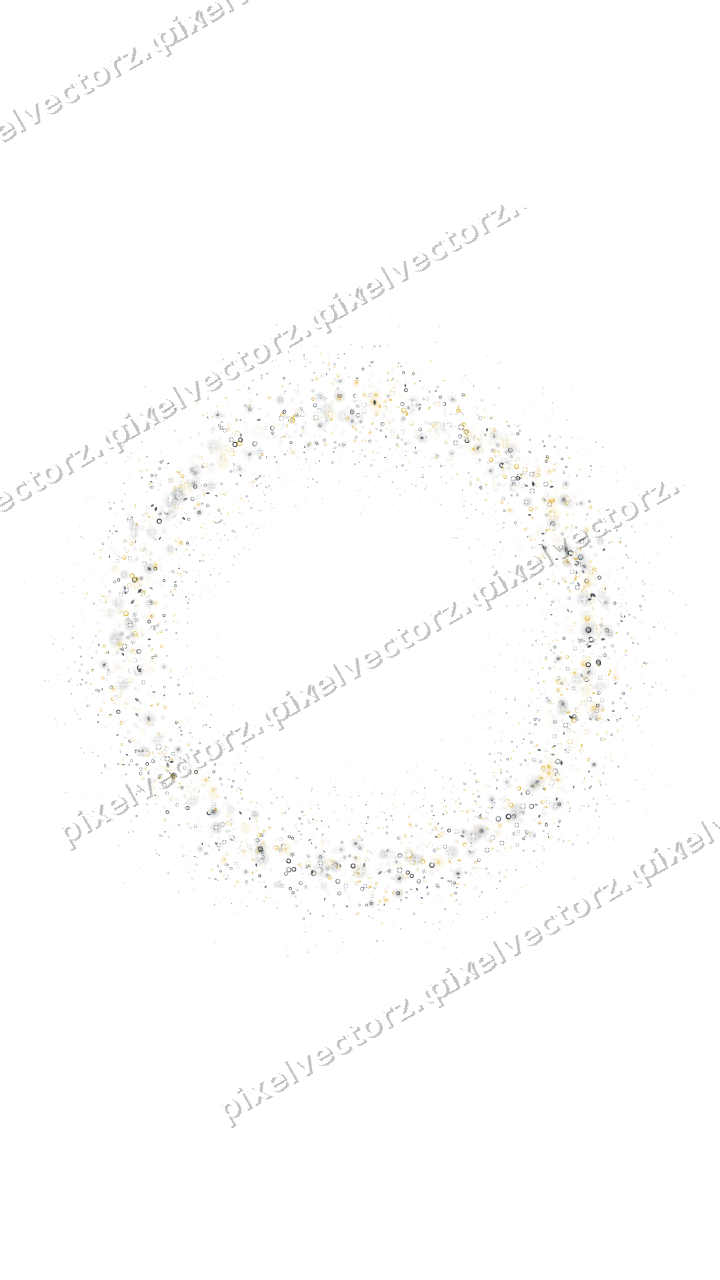 Nahtloser Glitzerkranz in Bernstein und Grau auf transparentem Grund