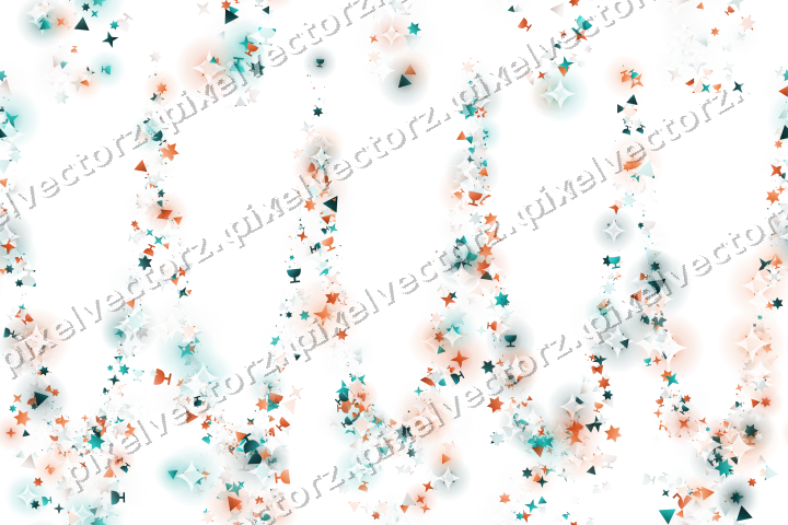 Nahtlose Glitzergirlande in Orange und Petrol auf transparentem Grund