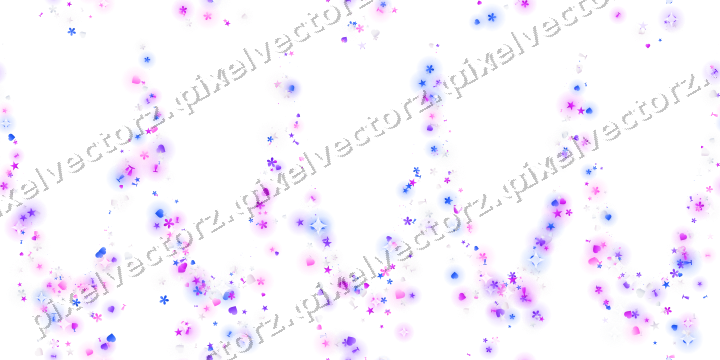 Nahtlose Glitzergirlande in Violett und Blau auf transparentem Grund