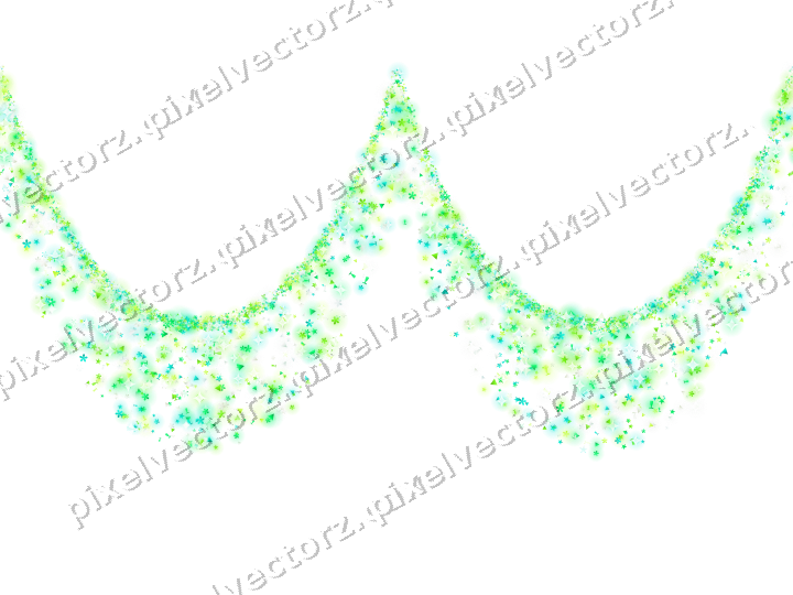 Nahtlose Glitzergirlande in Grün und Limette auf transparentem Grund