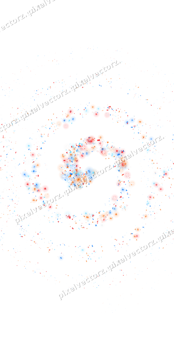 Nahtlose Glitzerspirale in Blau und Rot auf transparentem Grund