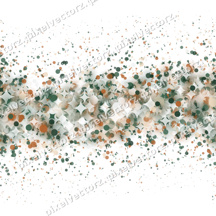 Nahtloses Glitzerband in Dunkelgrün und Orange auf transparentem Grund