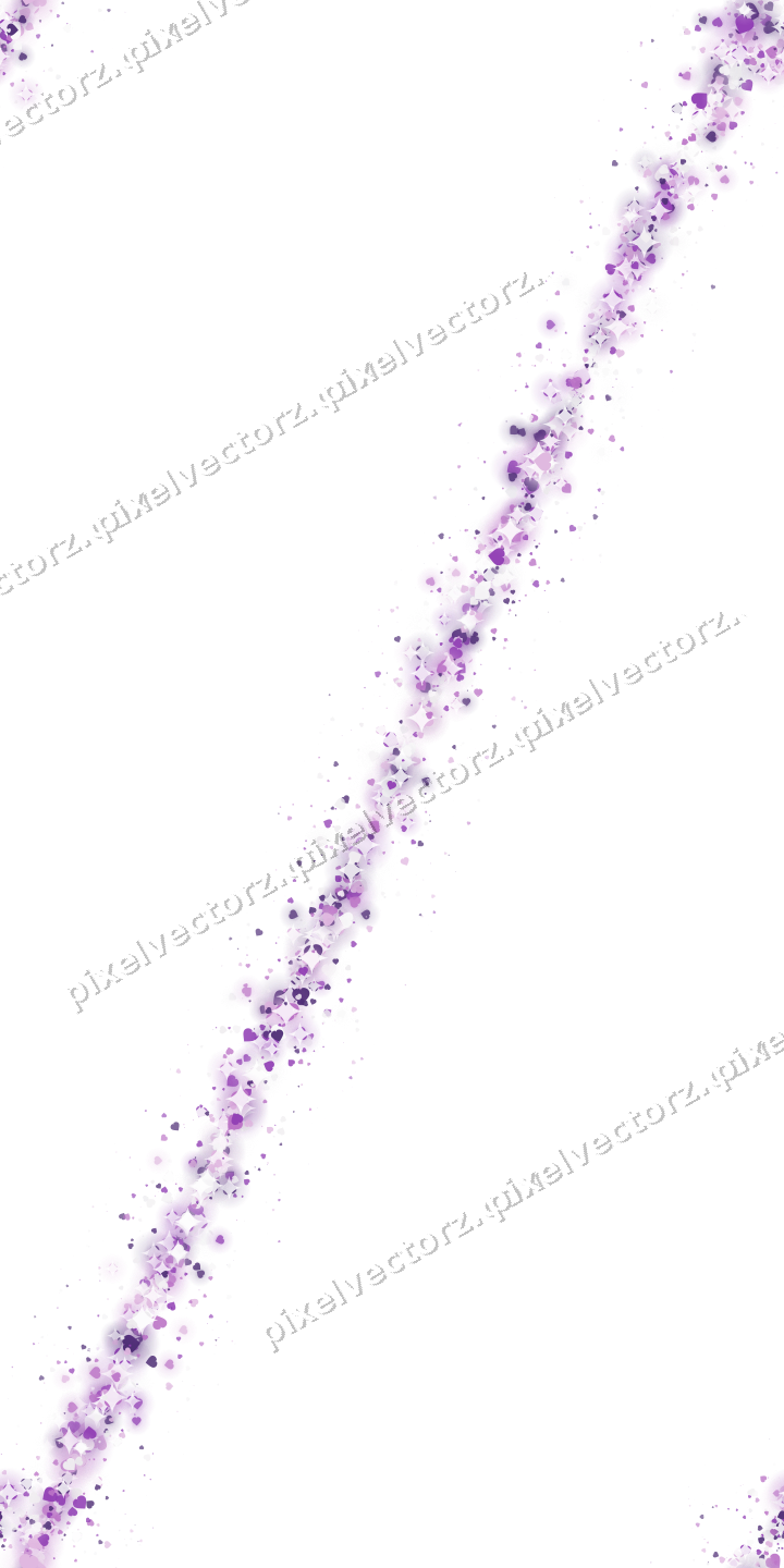 Nahtloses Glitzerband aus Herzen in Violett auf transparentem Grund