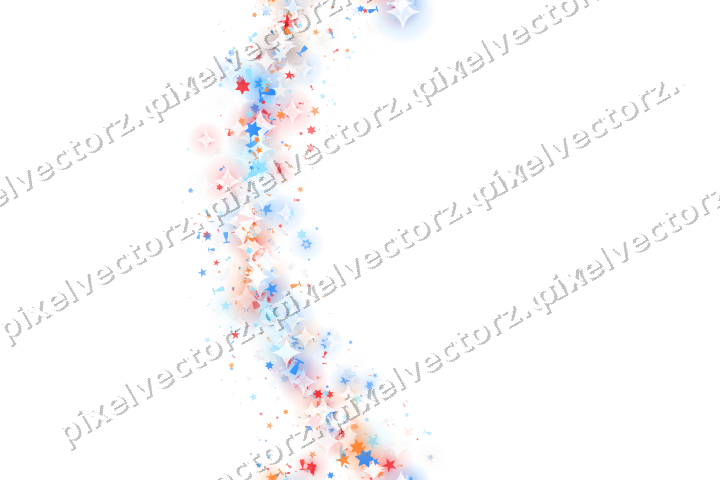 Nahtloser Glitzerbogen in Blau und Rot auf transparentem Grund