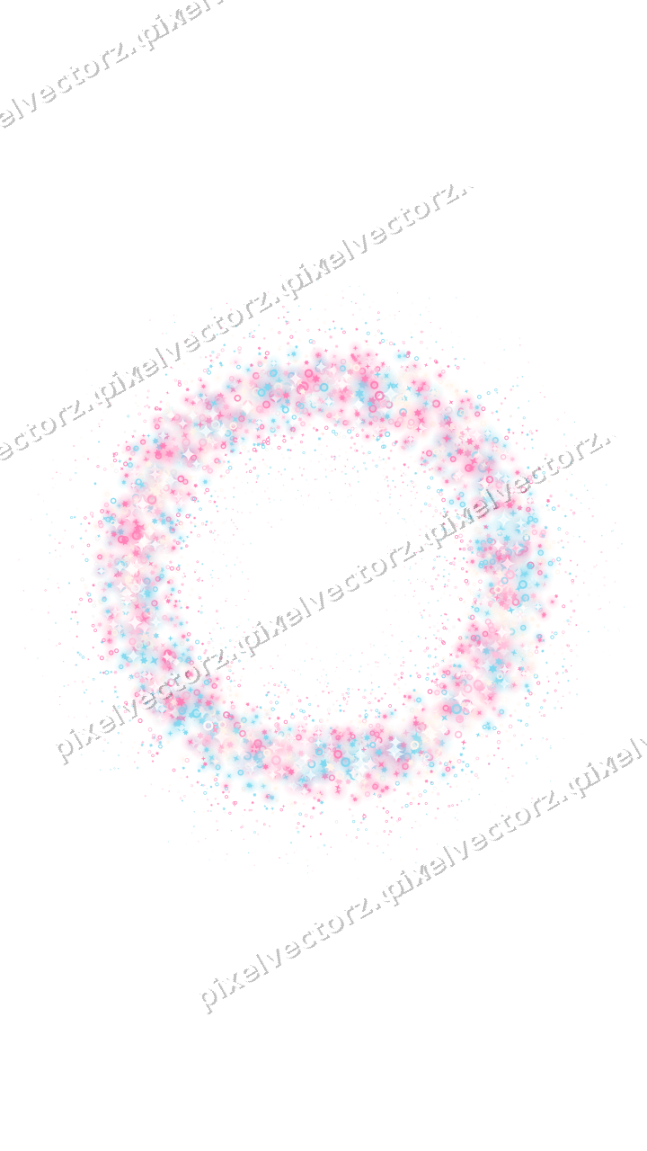 Nahtloser Glitzerkranz aus Sternen und Ringen auf transparentem Grund