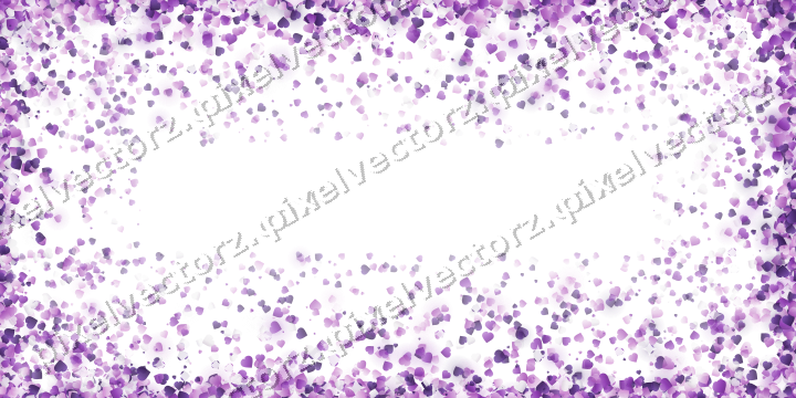 Nahtlose Glitzervignette aus Herzen in Violett auf transparentem Grund