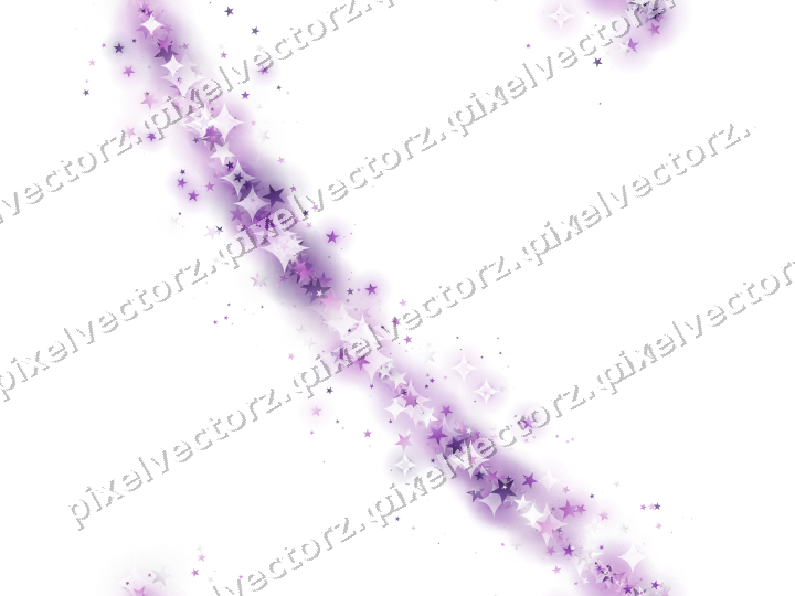 Nahtloser Glitzerbogen aus Sternen in Violett auf transparentem Grund