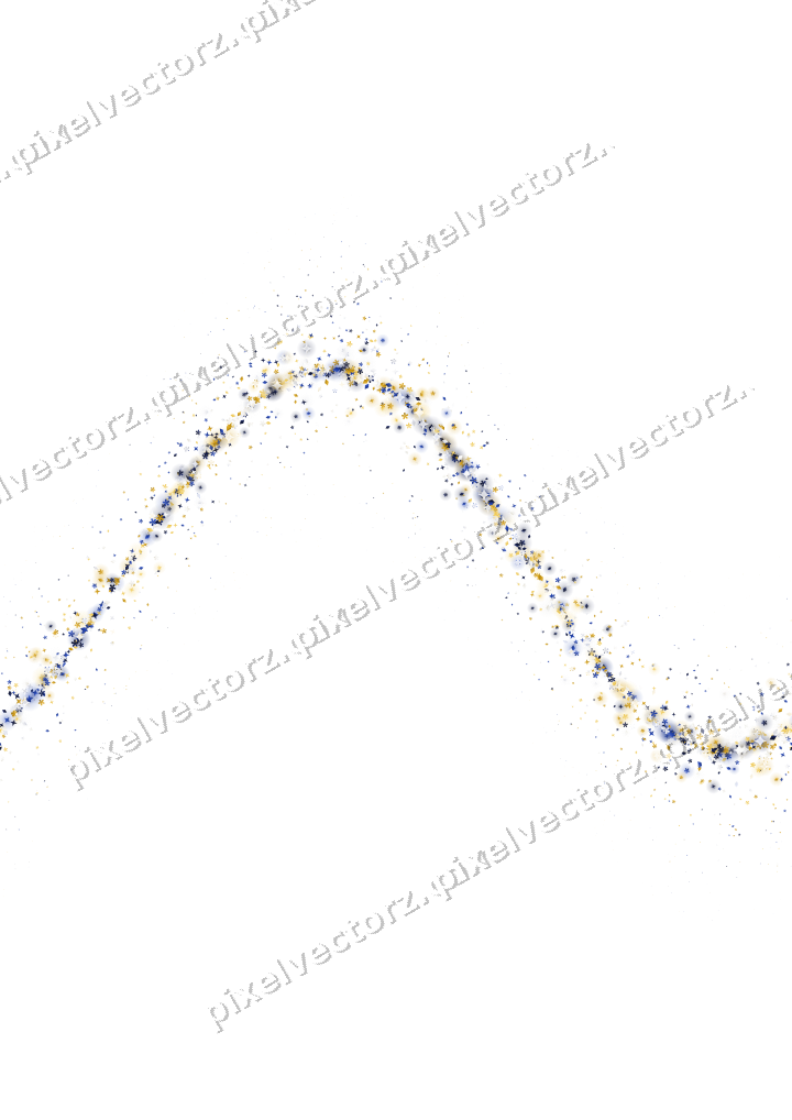 Nahtlose Glitzerwelle aus Sternen und Blüten auf transparentem Grund