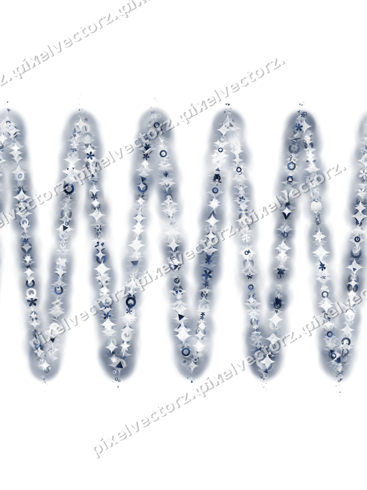 Nahtlose Glitzerwelle aus Blüten und Ringen auf transparentem Grund