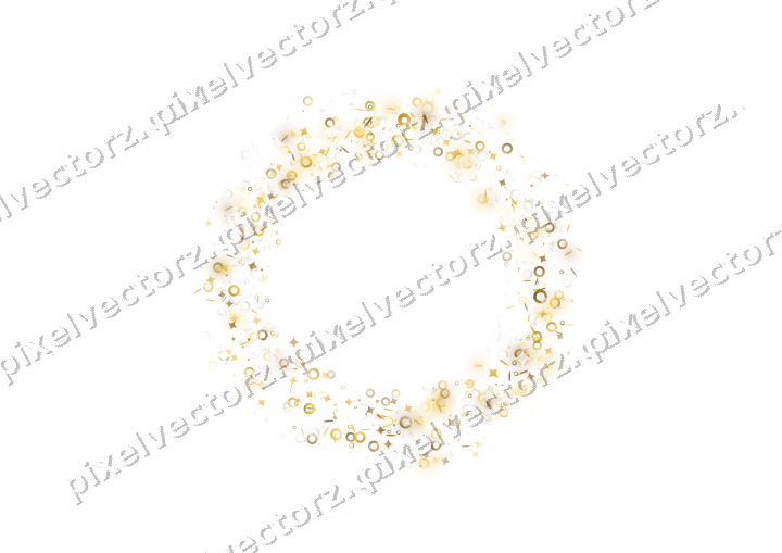 Nahtloser Glitzerkranz aus Funken und Ringen auf transparentem Grund