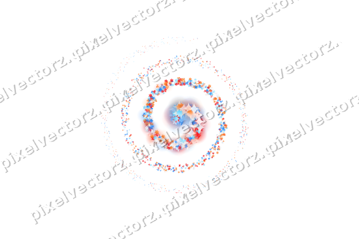 Nahtlose Glitzerspirale in Blau und Rot auf transparentem Grund