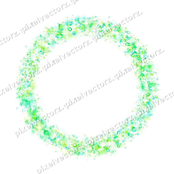Nahtloser Glitzerkranz in Grün und Limette auf transparentem Grund
