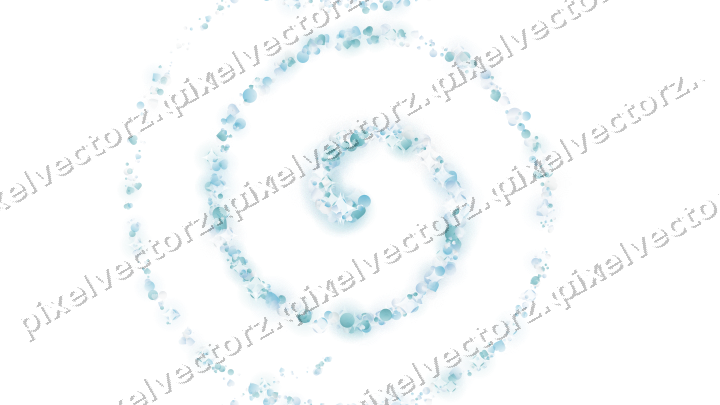 Nahtlose Glitzerspirale aus Herzen und Punkten auf transparentem Grund