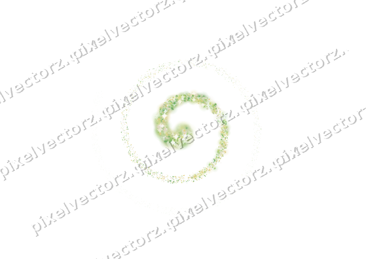 Nahtlose Glitzerspirale aus Sternen und Funken auf transparentem Grund
